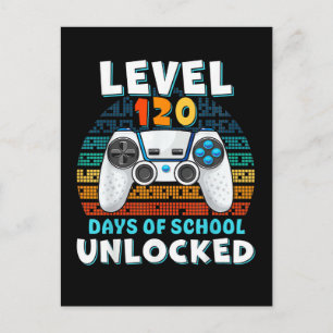 Carte Postale Niveau 120 jours d'école débloqué