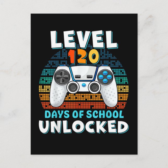 Carte Postale Niveau 120 jours d'école débloqué  (Devant)