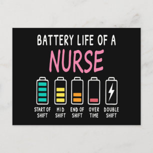 Carte Postale Niveau de batterie d'un graphique d'humour d'infir
