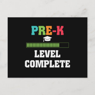 Carte Postale Niveau pré-K Terminé Retour à l'école Jeu vidéo