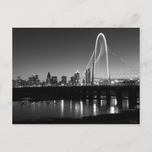 Carte Postale Niveaux de gris Dallas Skyline Dawn