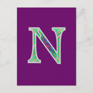 Carte Postale Nn Illuminated Monogram