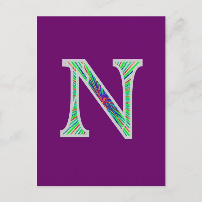 Carte Postale Nn Illuminated monogram (Devant)