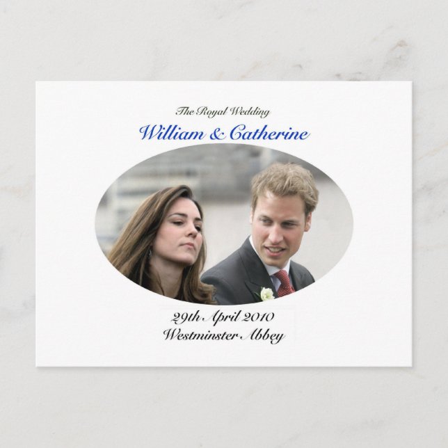 Carte Postale No.1 Le Mariage royal William & Catherine (Devant)
