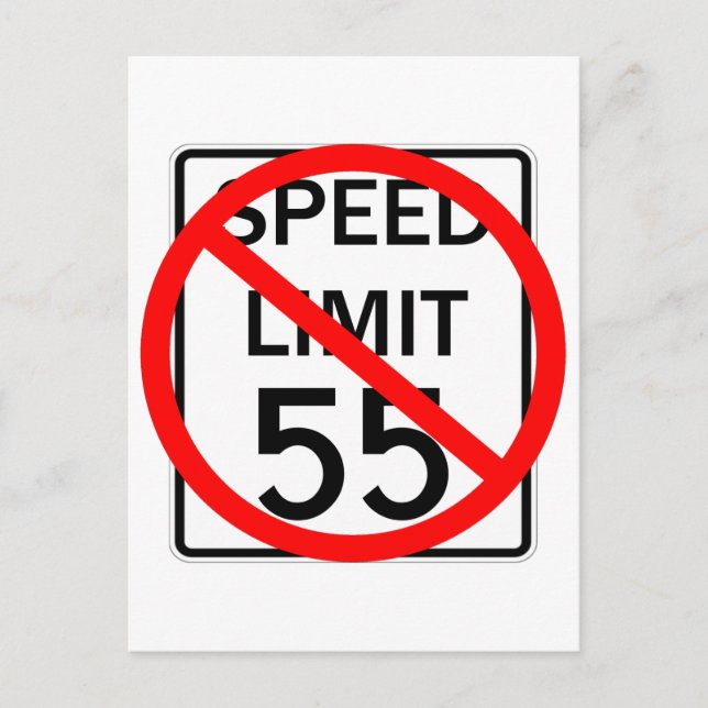 Carte Postale No 55 mi/h Speed Limit Sign (Devant)