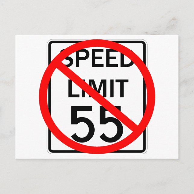 Carte Postale No 55 mph Speed Limit Sign (Devant)