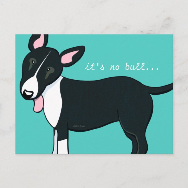 Carte Postale No Bull Funny Miniature Bull Terrier Custom (Devant)