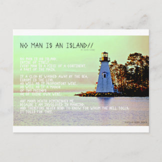 Carte Postale No Man is an Island, par John Dunne