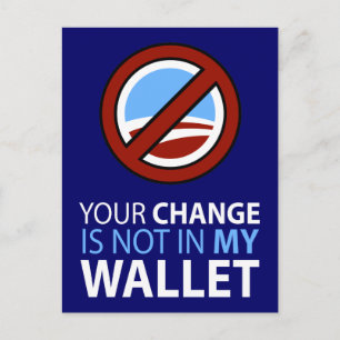 Carte Postale No Obama : Votre Changement N'Est Pas Dans Mon Por
