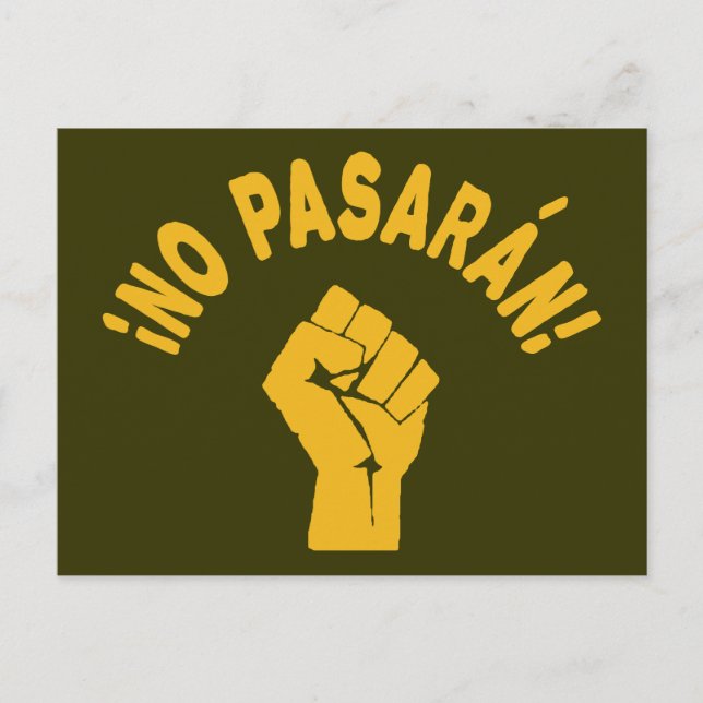 Carte Postale No Pasaran - Ils ne passeront pas (Devant)