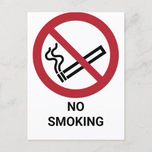 Carte Postale No Smoking, Panneau d'interdiction