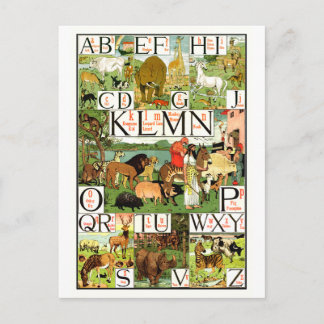 Carte Postale Noah's ABC Alphabet Chart in English for teacher