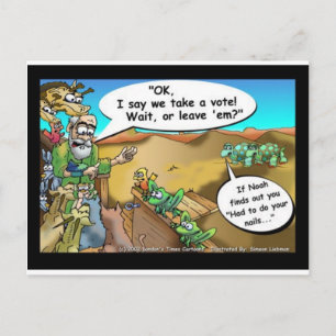 Carte Postale "Noah's Ark" T-shirts de dessins animés drôles Cad