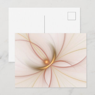 Carte Postale Noble Cuivre Et Or Abstrait Art Fractal Moderne