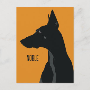 Carte Postale Noble noir Doberman