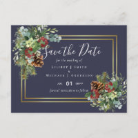 Noces de baies rouges d'hiver et de pommes de pin