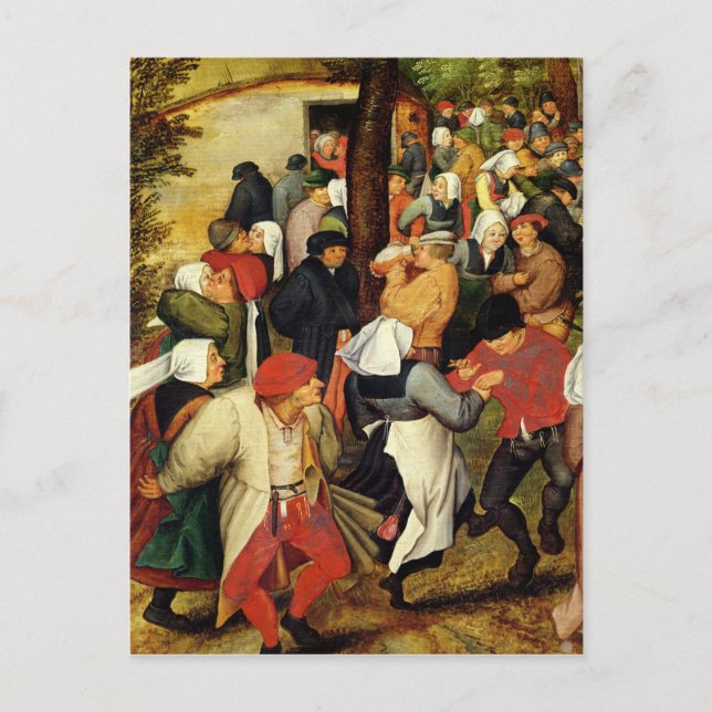 Carte Postale Noces villageoises, détail de personnes dansant (Devant)