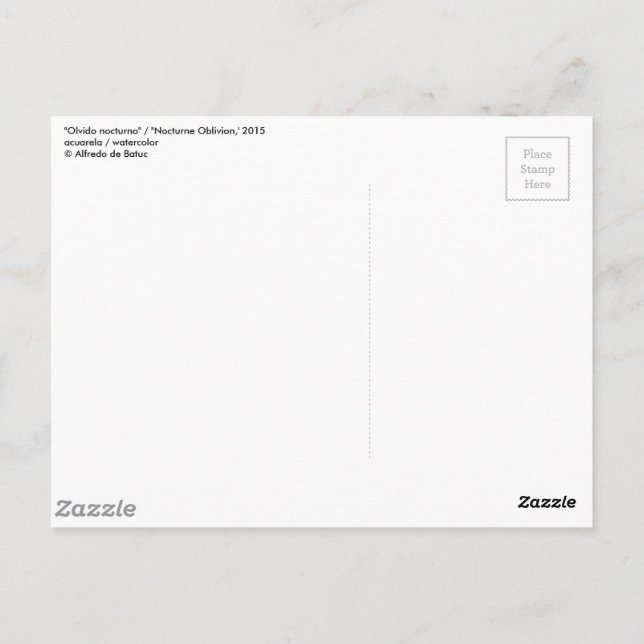 Carte Postale "Nocturne Oblivion" / "Olvido nocturno" (Dos)