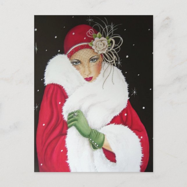 Carte postale - Noël 1930 Art Déco (Devant)