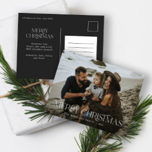 Carte Postale Noël 1 photo botanique floral plié vacances