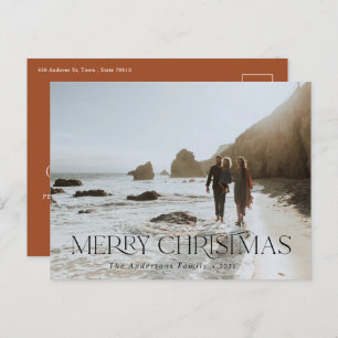 Carte Postale Noël 1 photo botanique floral plié vacances