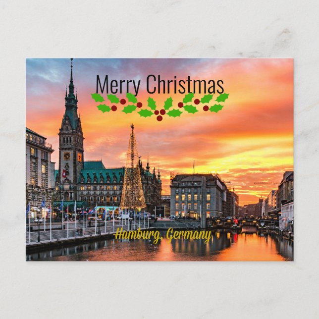 Carte Postale Noël à Hambourg, Allemagne (Devant)