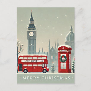 Carte Postale Noël à Londres Big Ben et Londres festive