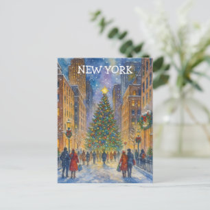 Carte Postale Noël à New York – Scène de ville hivernale