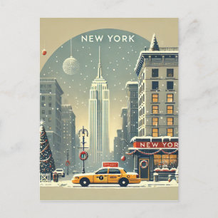Carte Postale Noël à New York Statue de la Liberté