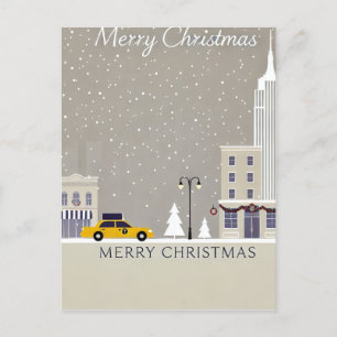 Carte Postale Noël à New York   Statue icônique de la Grande Pom
