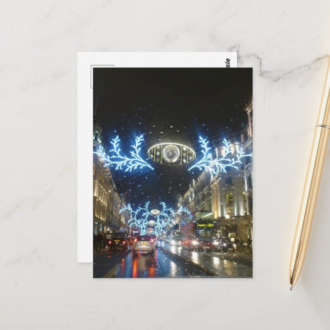 Carte Postale Noël à Regent Street, Londres (Devant/Arrière en situation)