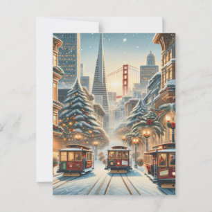 Carte Postale Noël à San Francisco - Golden Gate