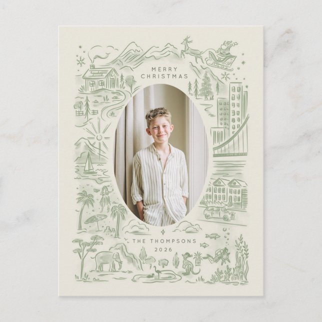 Carte Postale noël à travers le monde | globetrotter de vacances (Devant)