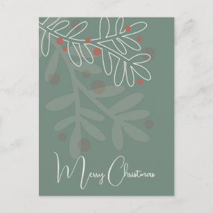 Carte Postale Noël abstrait floral simple gui