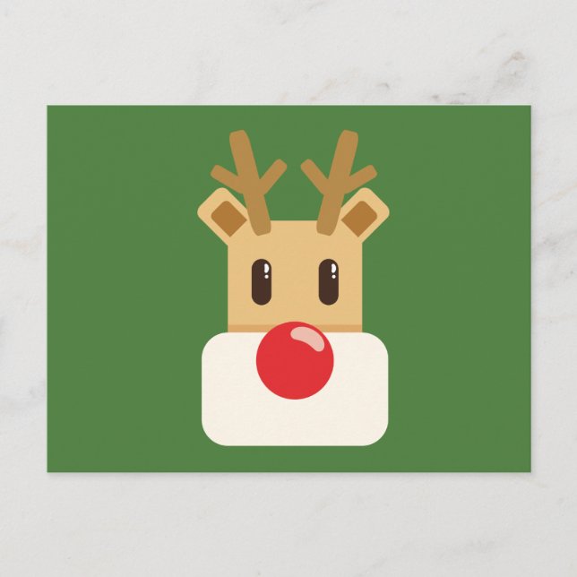 Carte Postale Noël adorable de dessin de rennes (Devant)