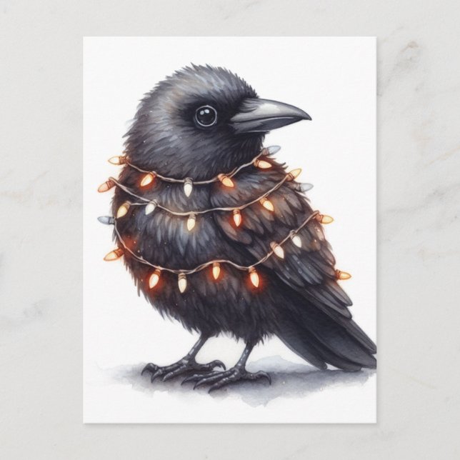 Carte Postale Noël adorable du Corbeau (Devant)
