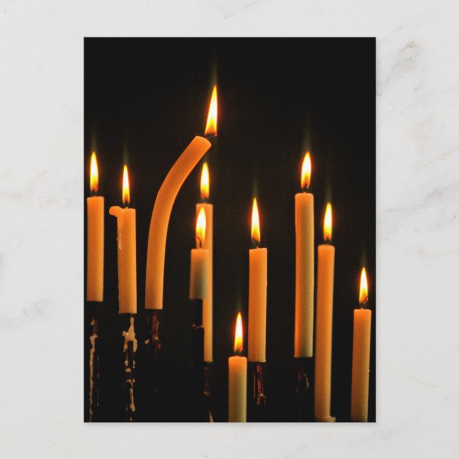 Carte Postale Noël, Advent, bougies orange brûlantes (Devant)