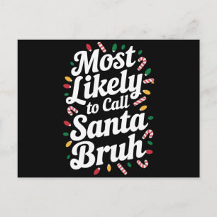 Carte Postale Noël appellera probablement Père Noël Bruh Famille