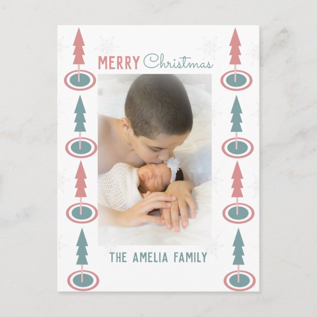 Carte Postale Noël Arbre Frontière (Devant)