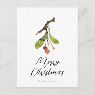 Carte Postale Noël au gui élégant