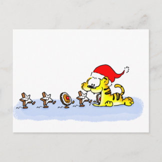 Carte Postale Noël avec un tigre de citron