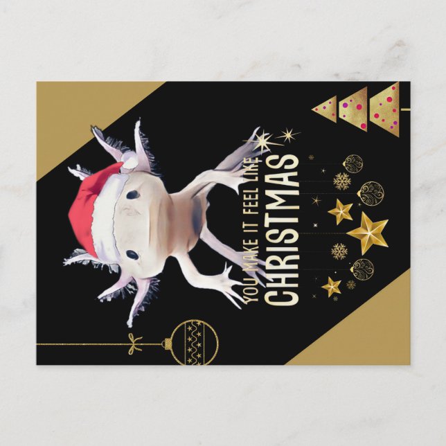 Carte Postale Noël Axolotl (Devant)