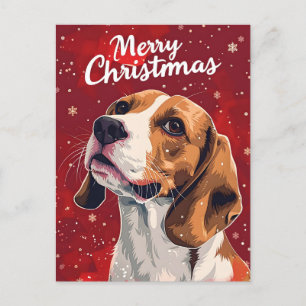 Carte Postale Noël beagle