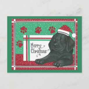 Carte postale Noël Black Lab