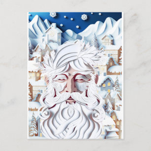 CARTE POSTALE NOËL BLANC