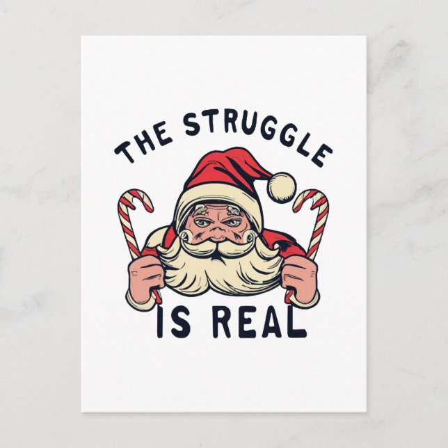 Carte Postale Noël blanc, LE COMBAT EST RÉEL (Devant)