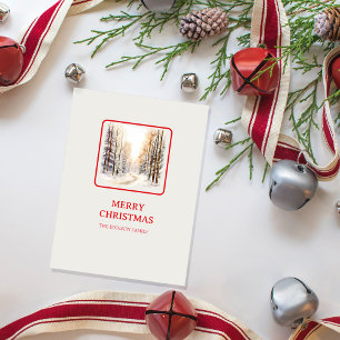 Carte Postale Noël Bois Minimaliste Simple Vacances 