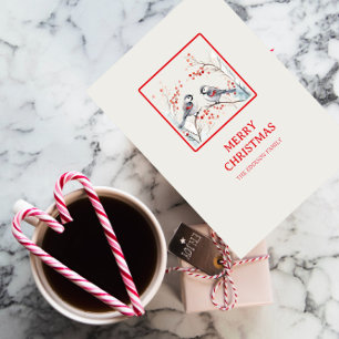 Carte Postale Noël Bois Minimaliste Vacances simples