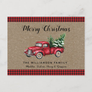 Carte Postale Noël Camion et Arbre Snowset Noël