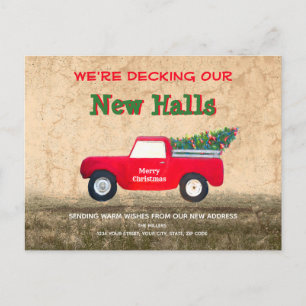 Carte Postale Noël Camion Rouge Deck Nouvelles Halls Pays